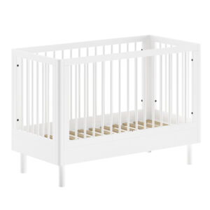 Lit bébé Forrest en hêtre massif 60 × 120 cm – Blanc