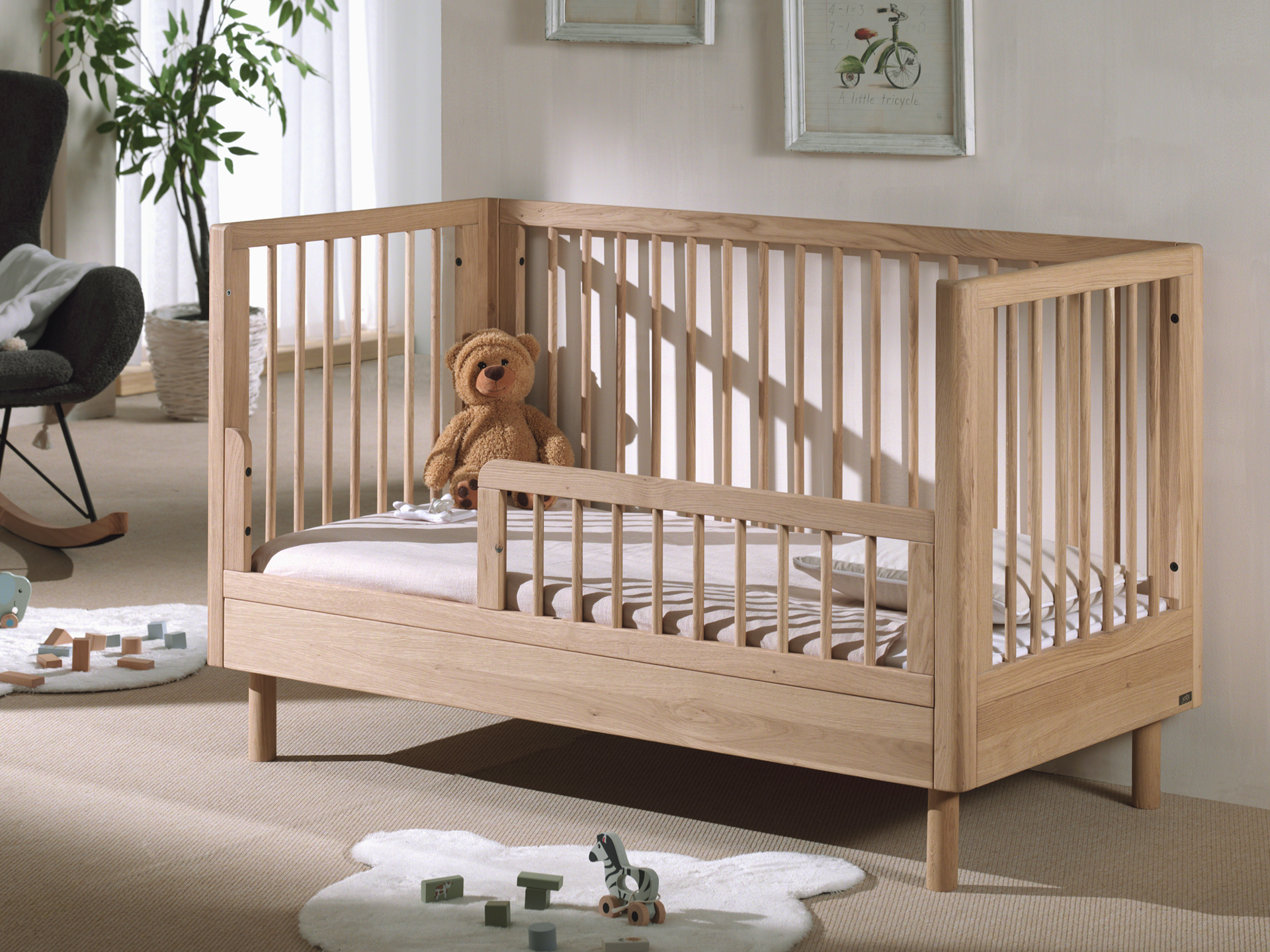 Lit bébé évolutif Forrest en chêne massif – 70 × 140 cm – Image 8
