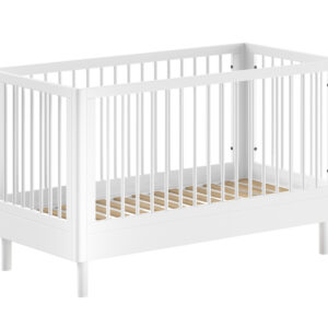 Lit bébé évolutif Forrest en hêtre massif 70 × 140 cm – Blanc