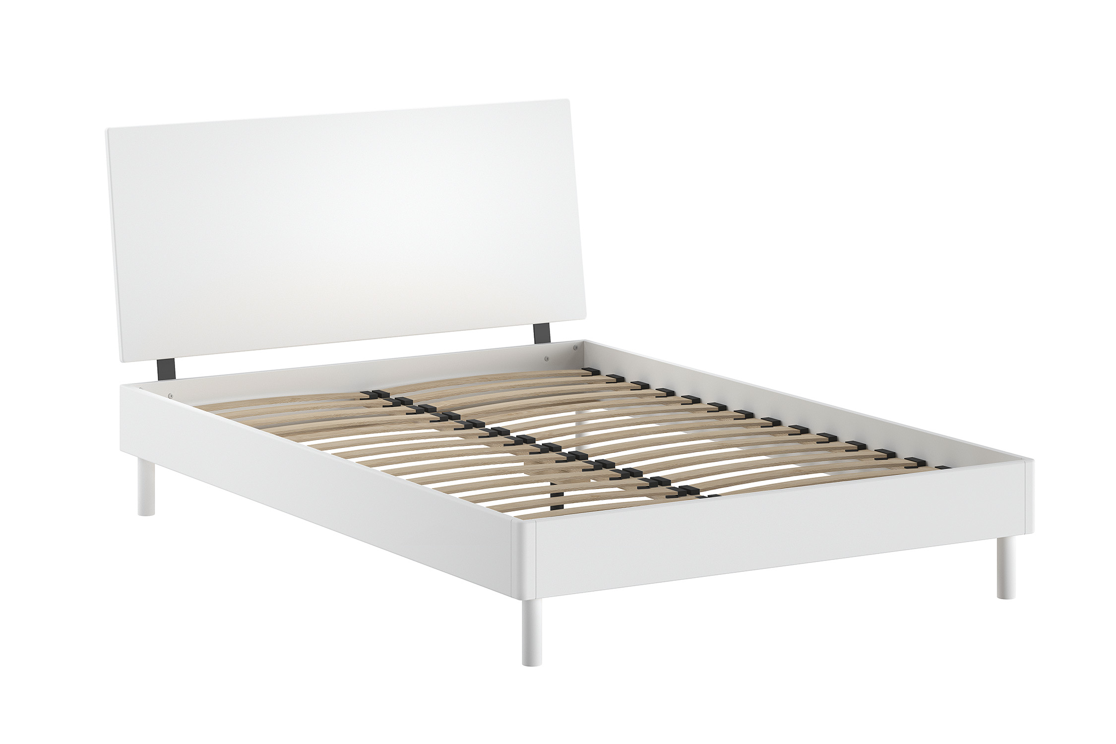 Lit double Forrest en hêtre massif 140 × 200 cm – Blanc