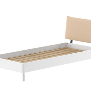 Lit Forrest avec tête de lit bouclée 90 × 200 cm – Blanc