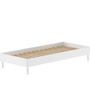 Cadre de lit Forrest en hêtre massif 90 × 200 cm – Blanc