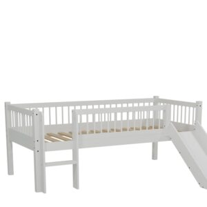 Lit mi-hauteur Forrest avec toboggan 90 × 200 cm – Blanc