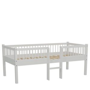 Lit mi-hauteur Forrest avec échelle 90 × 200 cm – Blanc