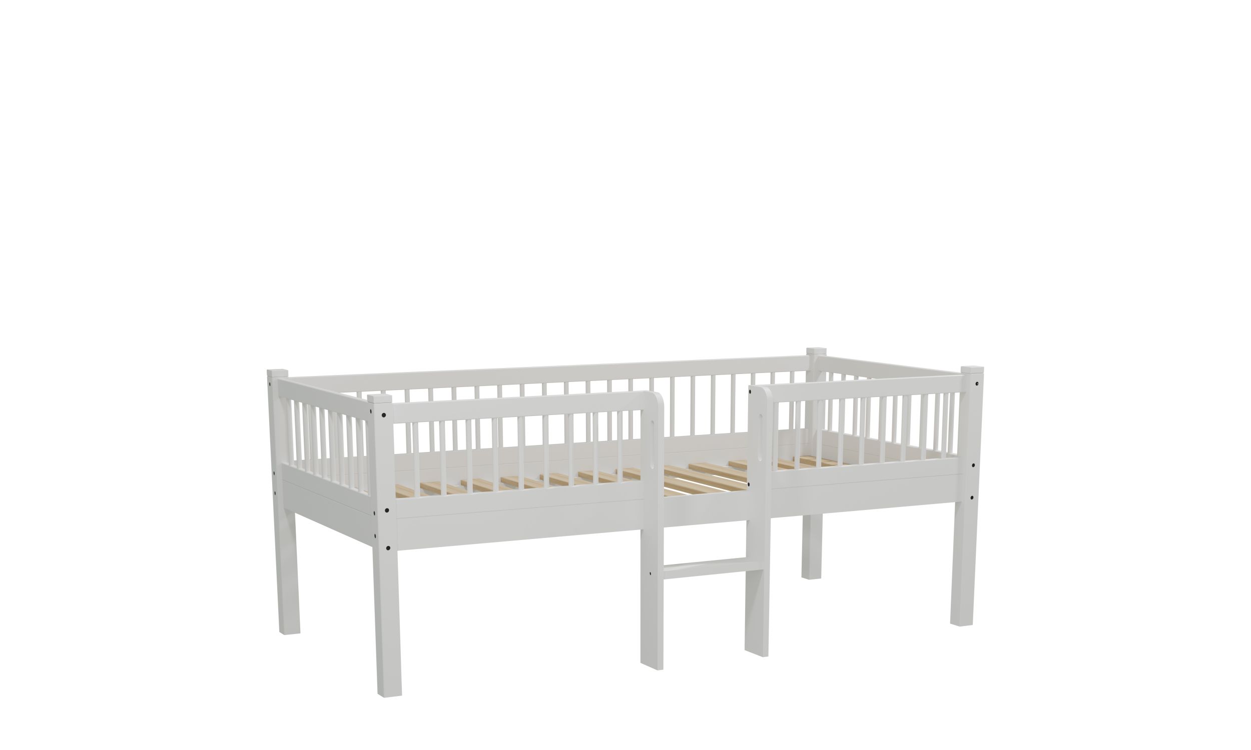 Lit mi-hauteur Forrest avec échelle 90 × 200 cm – Blanc