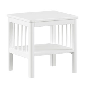Table de chevet Forrest en hêtre massif – Blanc
