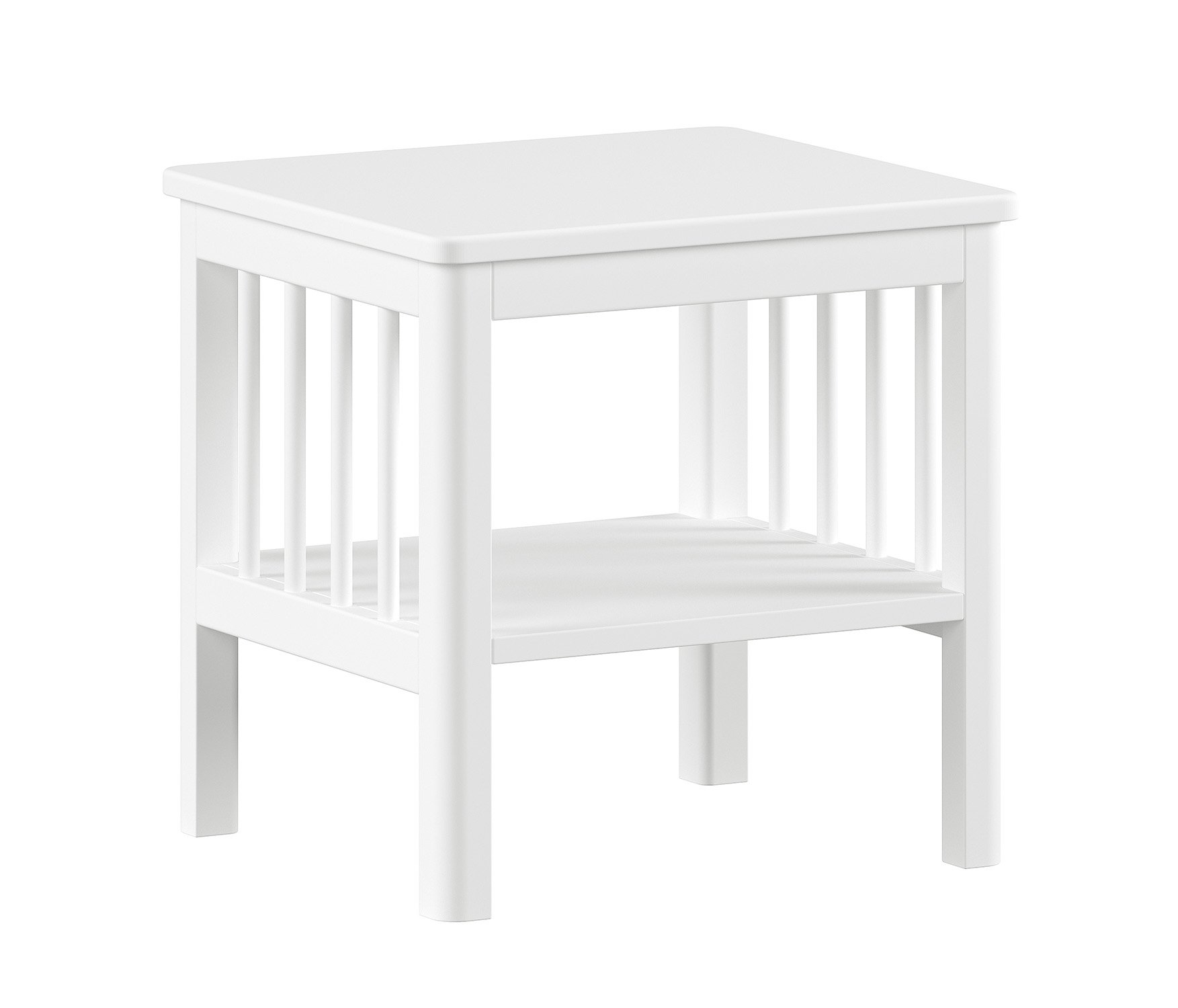 Table de chevet Forrest en hêtre massif – Blanc
