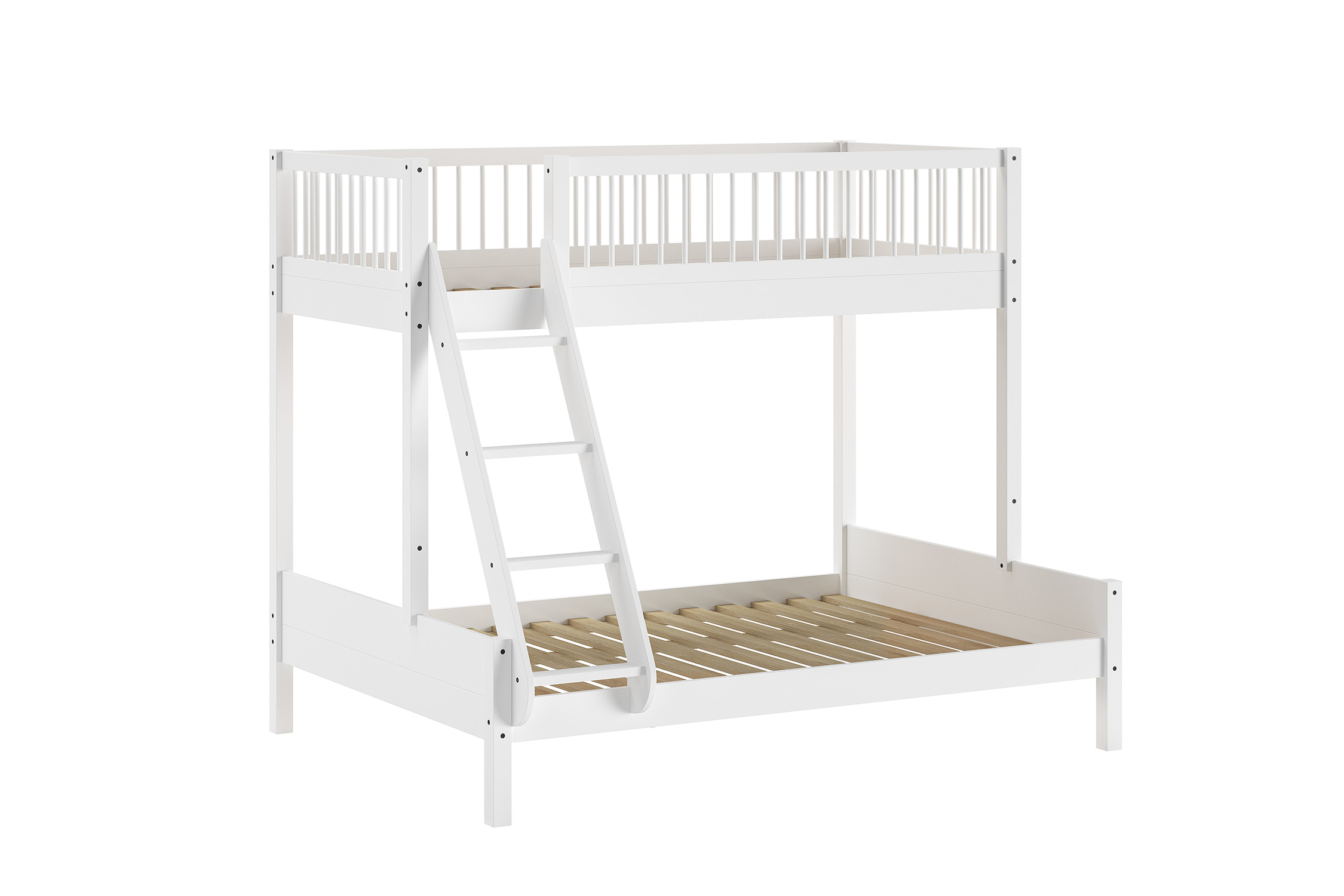 Lit superposé familial Forrest 140 × 200 + 90 × 200 cm – Blanc
